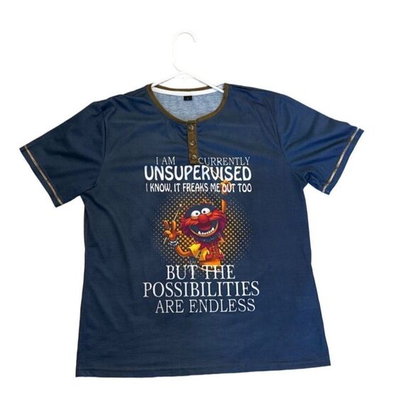 "I Am Currently Unsupervised" Funny Graphic Tee - L - Picture 1 of 5
